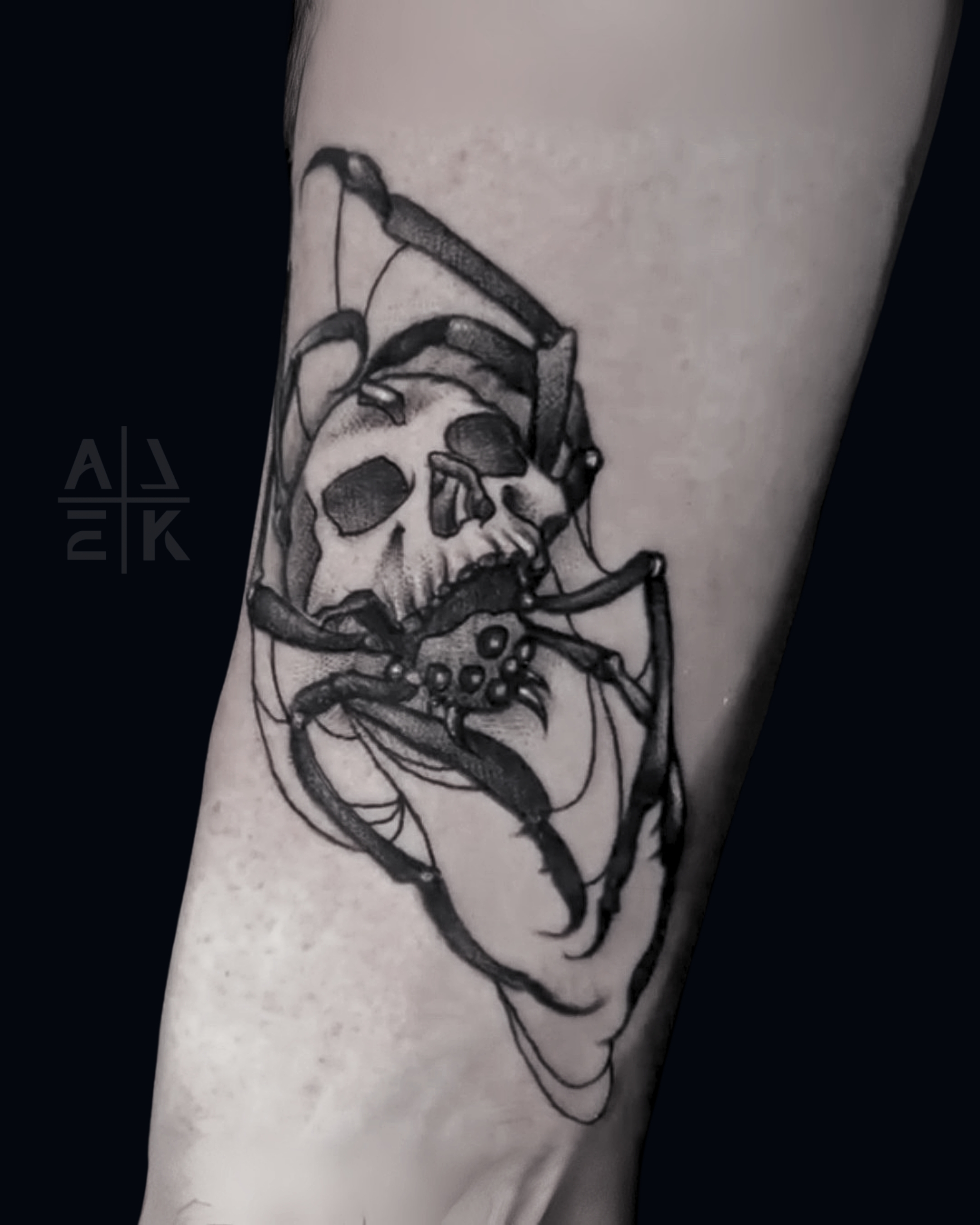 Viking blackwork tattoo covering chest and both sleeves, featuring Nordic knotwork and armor-pattern linework by Alek the Saint, Oceanside, Ca