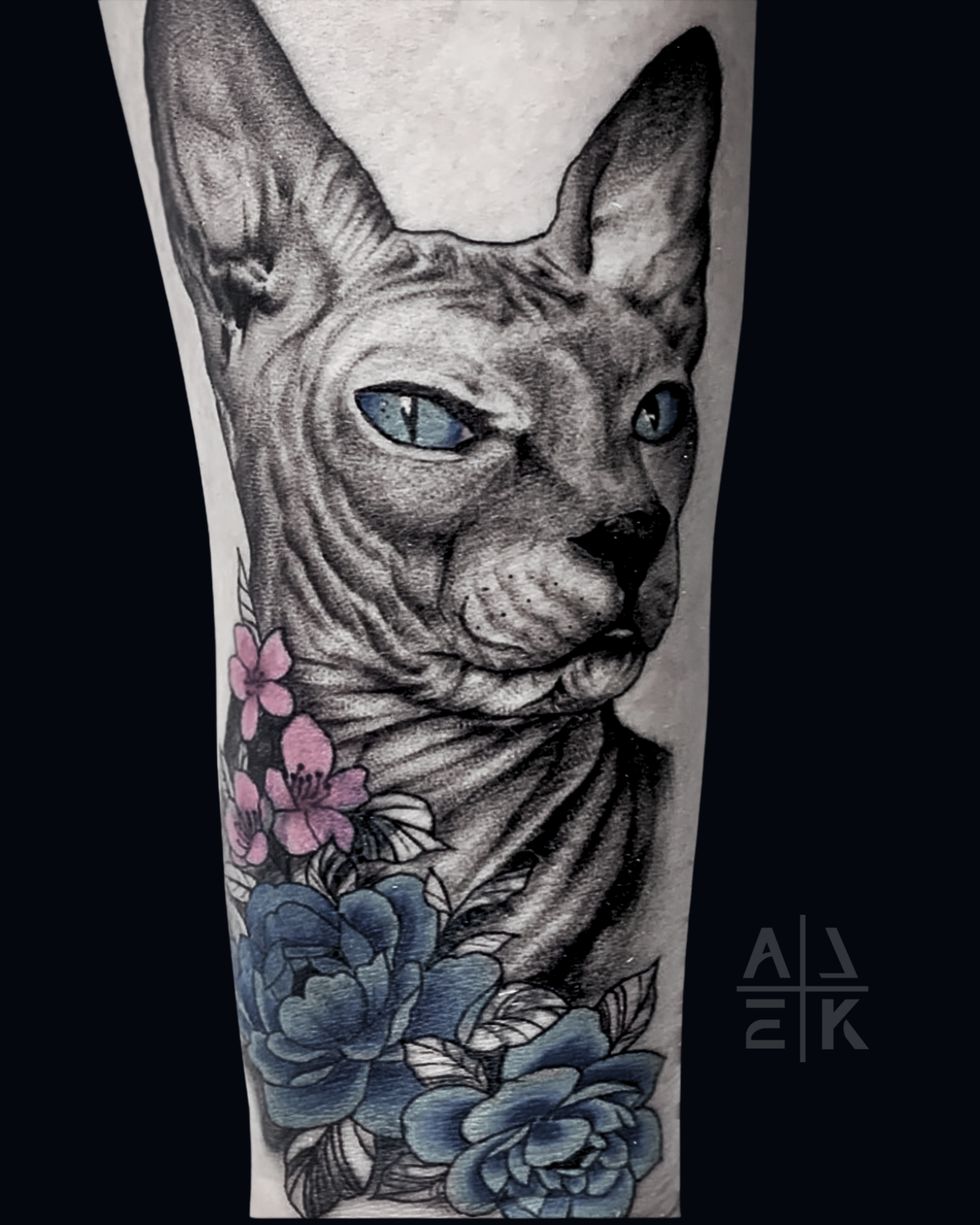 Poseidon tattoo cover-up in silver opaque grays, realistic marble sculpture style by Alek the Saint, Oceanside, Ca