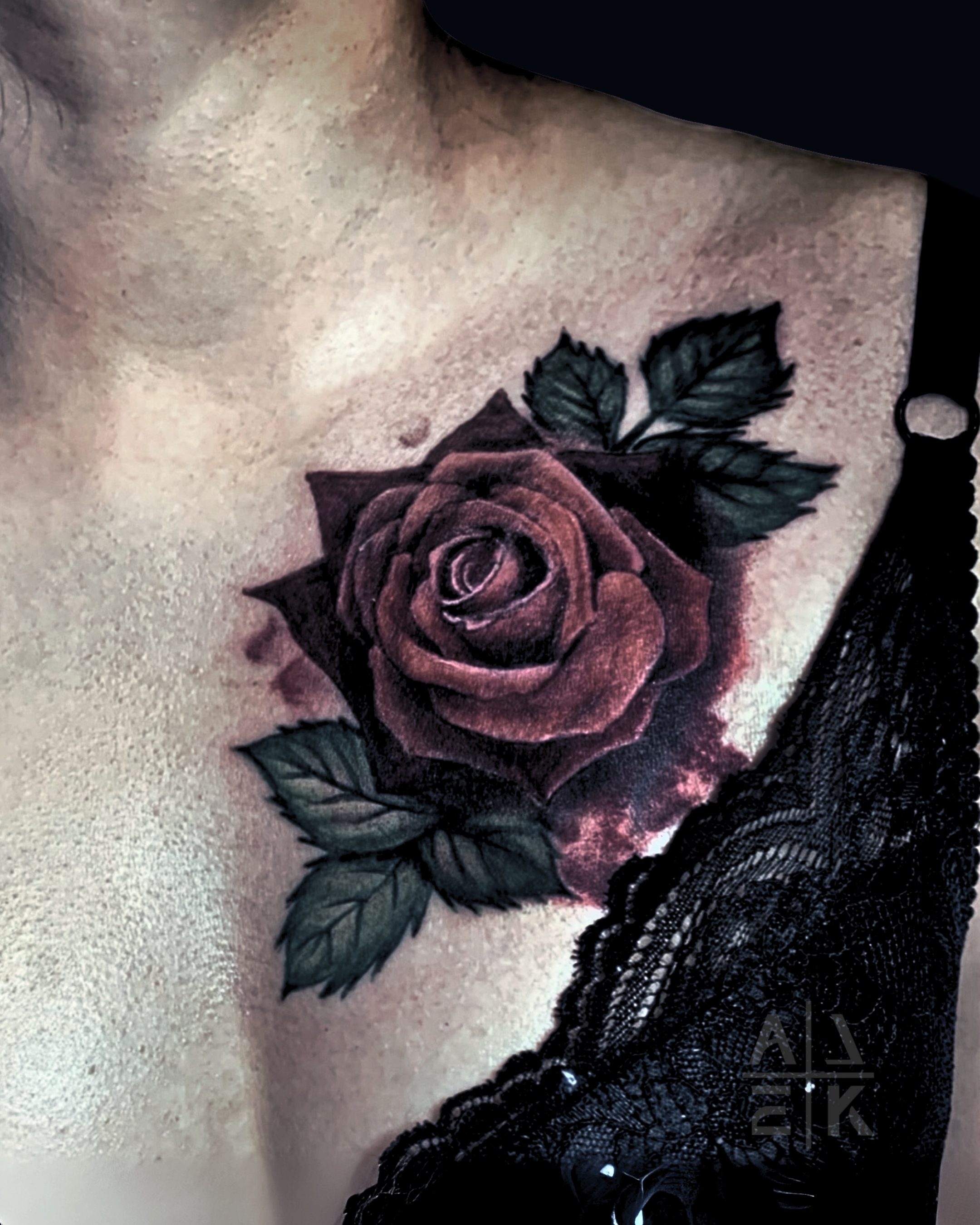 “Hyper-realistic color snake shoulder tattoo with 3D scales, detailed texture, and full cover-up by Alek the Saint, Oceanside, Ca