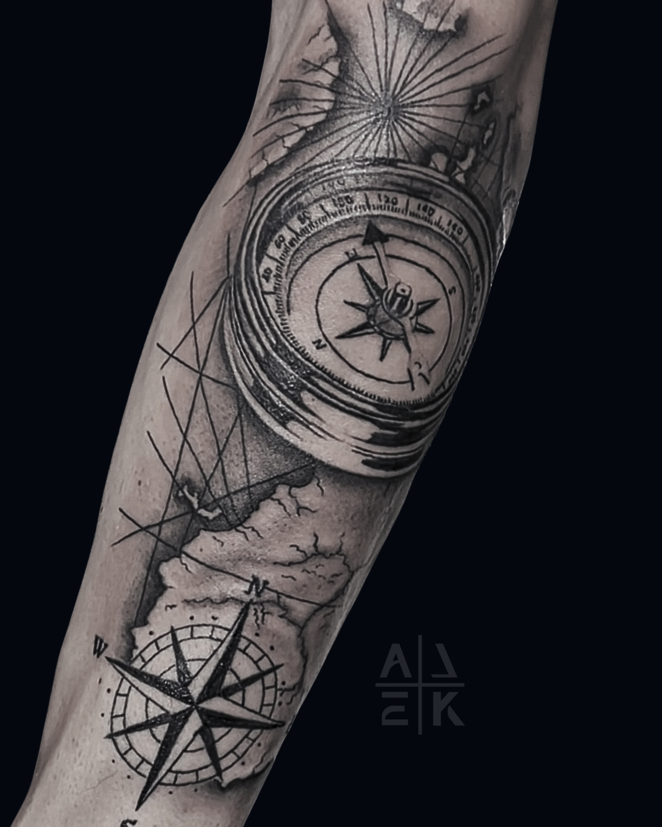 St. Michael the Archangel tattoo in black & gray realism — divine composition symbolizing protection & strength. By Alek the Saint, Oceanside, Ca