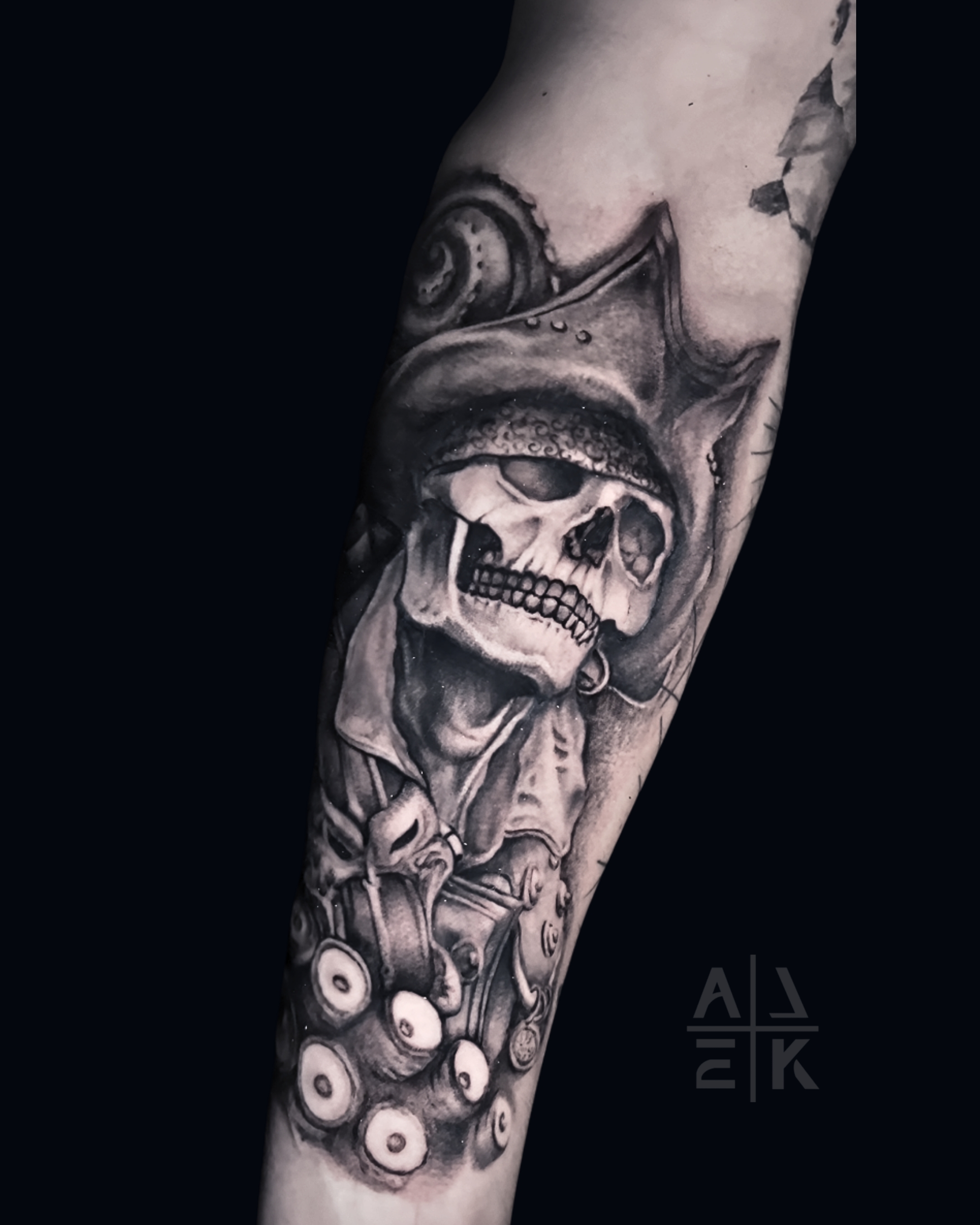 St. Michael the Archangel tattoo in black & gray realism — divine composition symbolizing protection & strength. By Alek the Saint, Oceanside, Ca