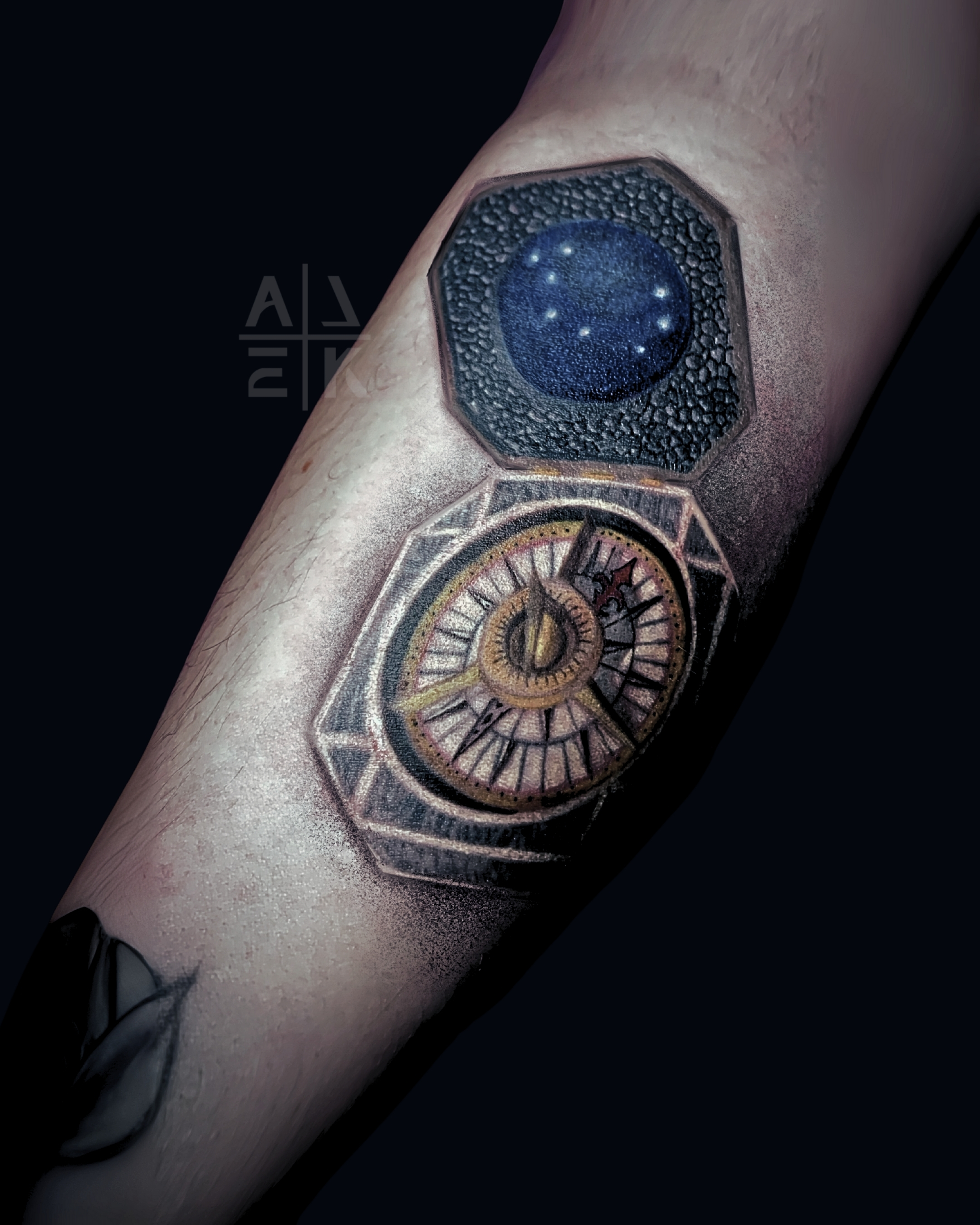 Realistic pink rose tattoo with smooth gray shading and clean edges — color realism by Alek the Saint in Oceanside, Ca