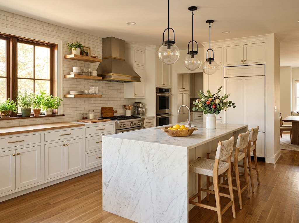Warm transitional kitchen design representing home equity potential