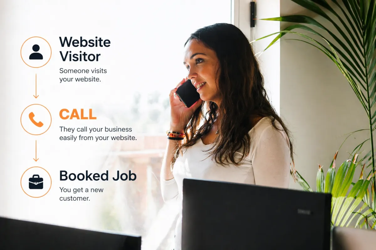 Website design and lead generation turning visitors into calls and booked jobs for local businesses