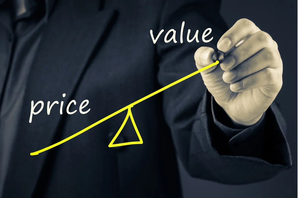 Illustration of competitive pricing showing the balance between price and value