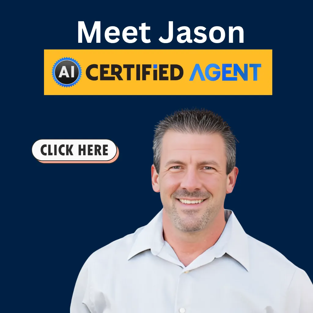 Portrait of Jason DeLong, AI-certified real estate agent in Kansas City Missouri, with click-to-learn-more button.