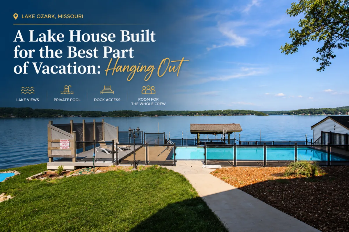 Lake Ozark Vacation Rental with Pool, Swim-Up Bar & Lake Views | STMS!