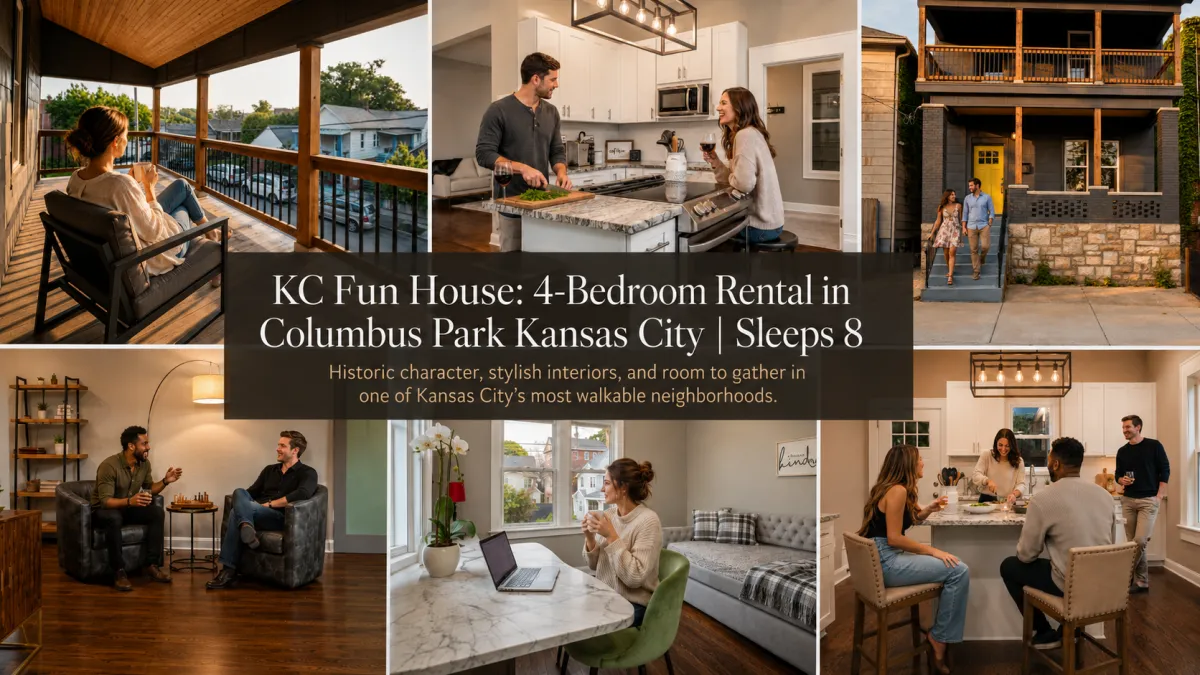 KC Fun House: 4-Bedroom Rental in Columbus Park Kansas City | Sleeps 8