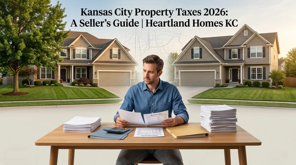 Kansas City home seller comparing two similarly priced homes with different property-tax costs in Missouri and Kansas.
