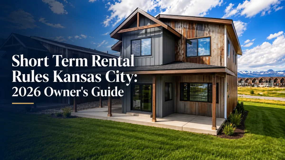 Modern short-term rental property featured in the 2026 Kansas City owner’s guide to local STR rules and regulations.