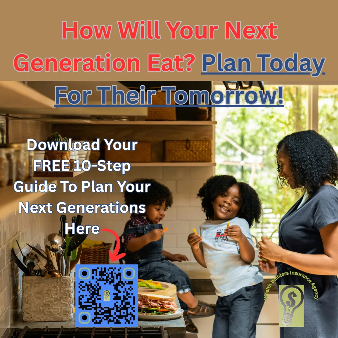 Family in kitchen eating. How will your next generation eat? Free 10-Step Download Image
