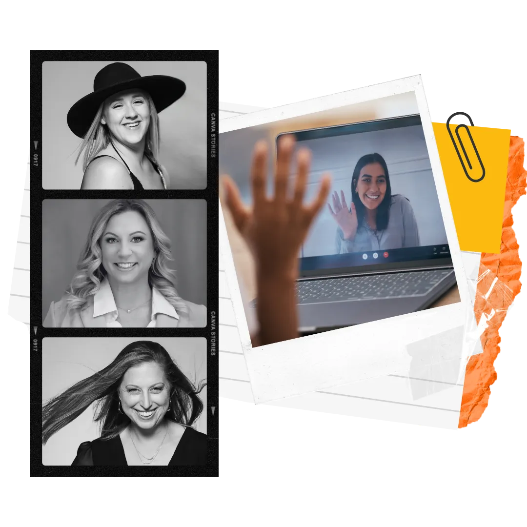 Women founders receiving coaching from Kirsten, Chanell, and Andrea during a digital accelerator session