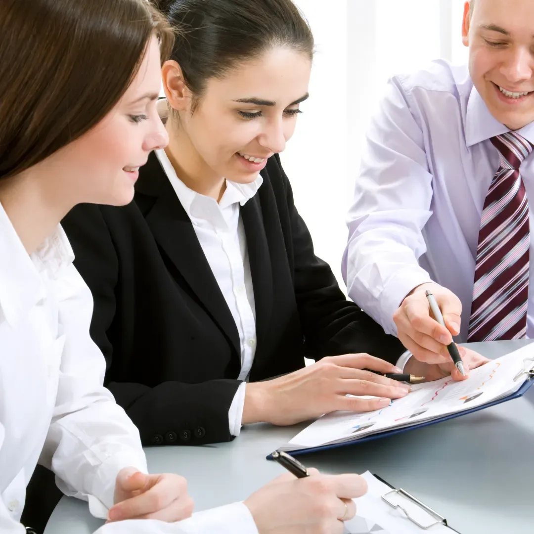 Two Females and One Male Executive