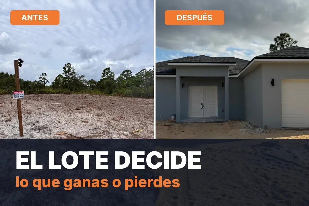 Antes y después de una casa nueva construida en Sebring, Florida: del lote a la casa terminada