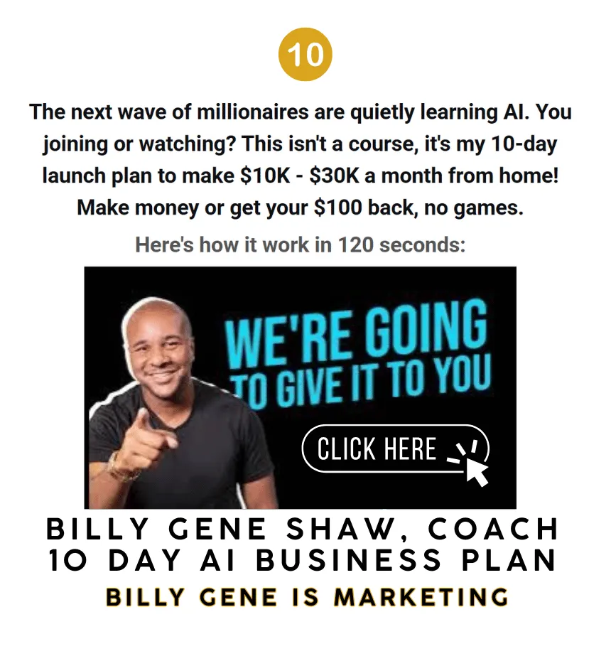 Billy Gene 10 Day AI Business Plan