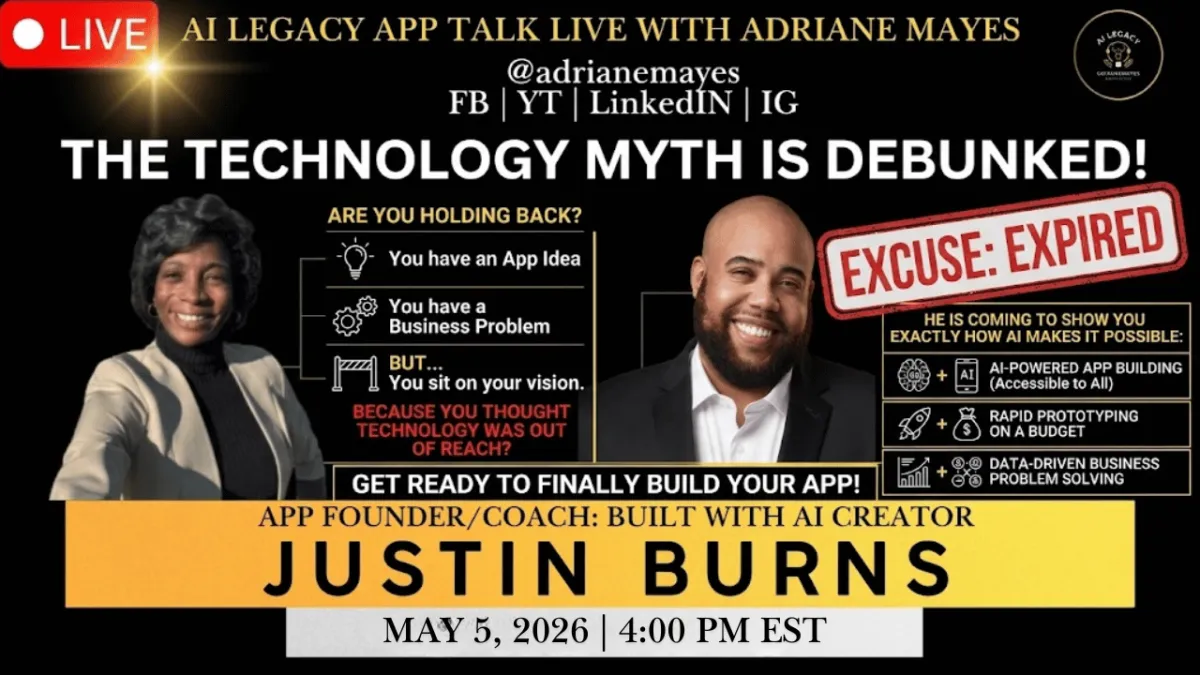 Justin Burns LIVE: Build AI Apps Without Code | AI Legacy App Talk