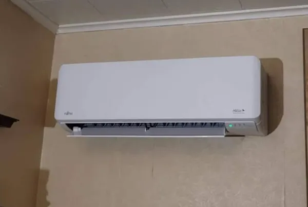 Ductless mini split system installed in modern home