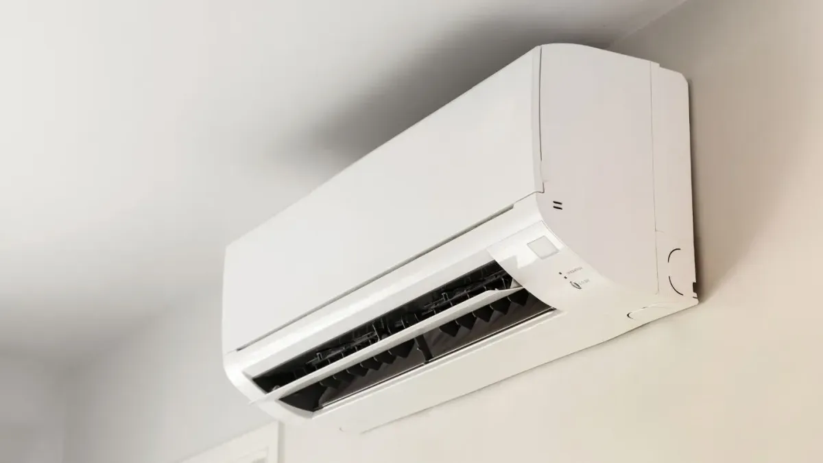 Ductless mini split system installed in home