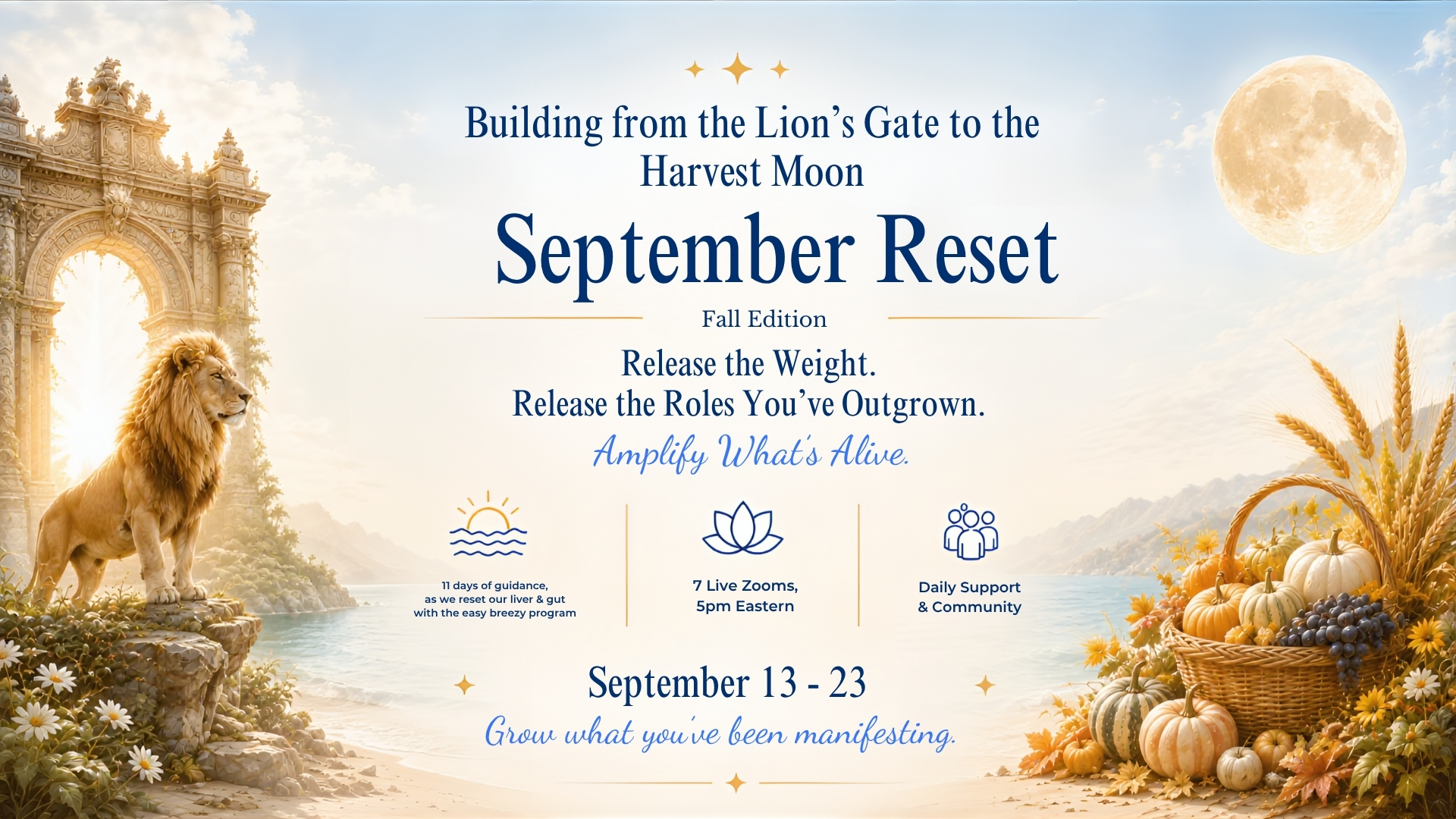 September Reset, live 11-day liver and gut reset with Gabriella, September 13 to 23, included with Easy Breezy Peace