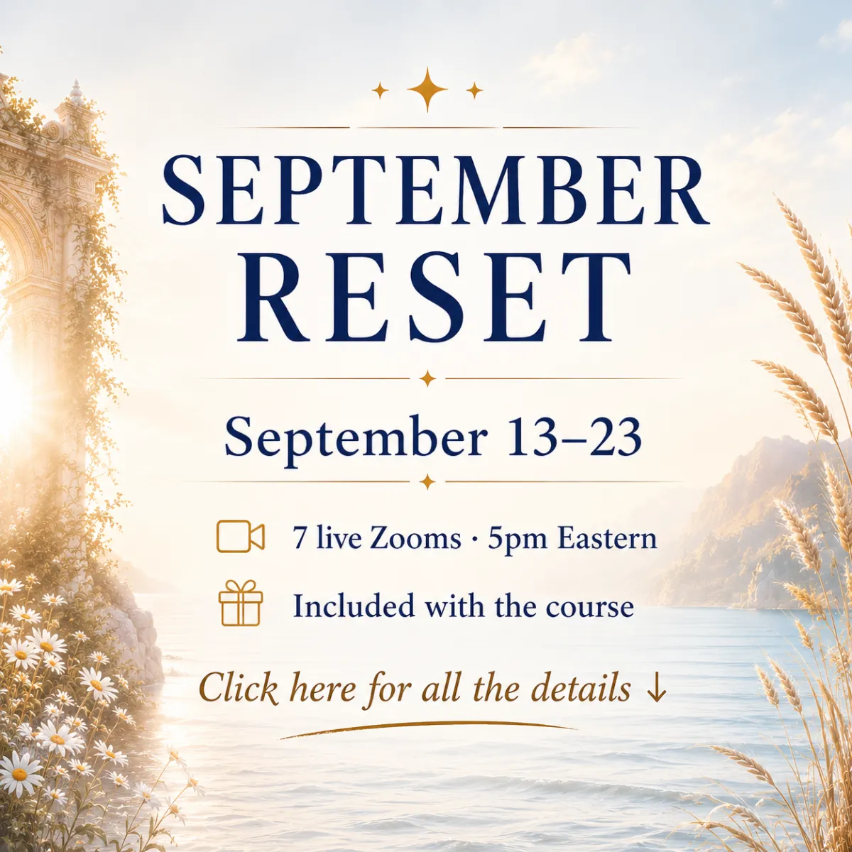 September Reset, live 11-day liver and gut reset with Gabriella, September 13 to 23, included with Easy Breezy Peace