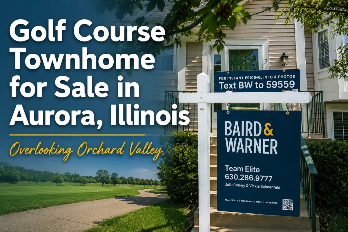 Golf Course Townhome for Sale in Aurora, IL: 2428 Courtyard Cir Near Orchard Valley