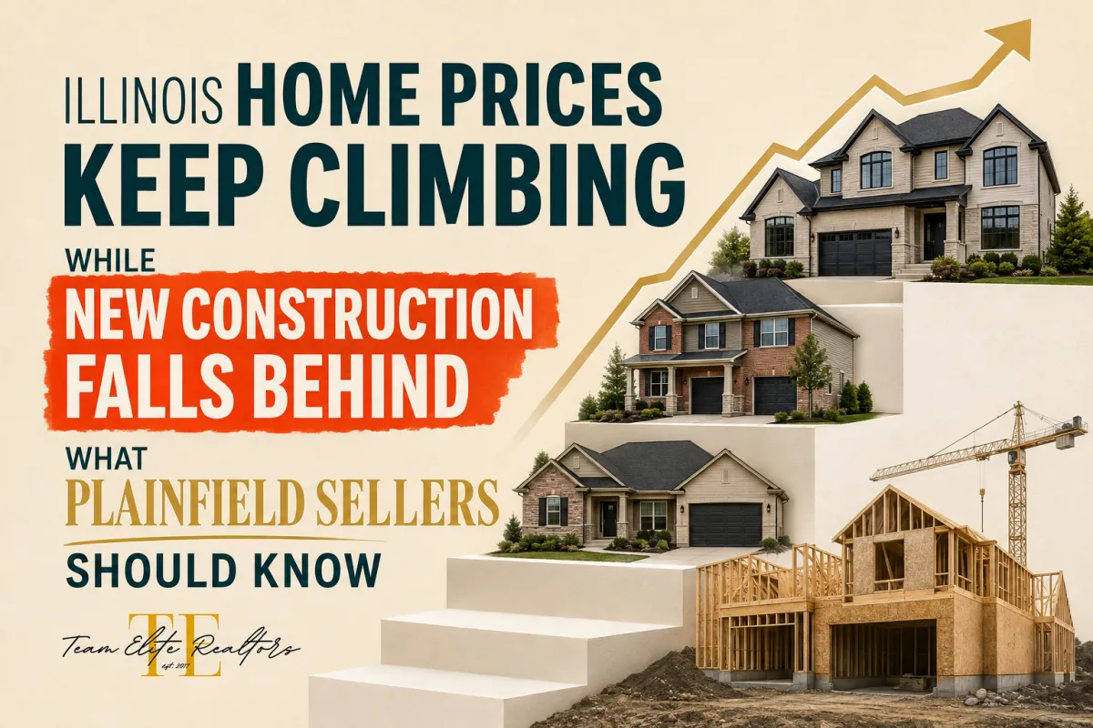 Illinois Home Prices Keep Climbing While New Construction Falls Behind, What Plainfield Sellers Should Know