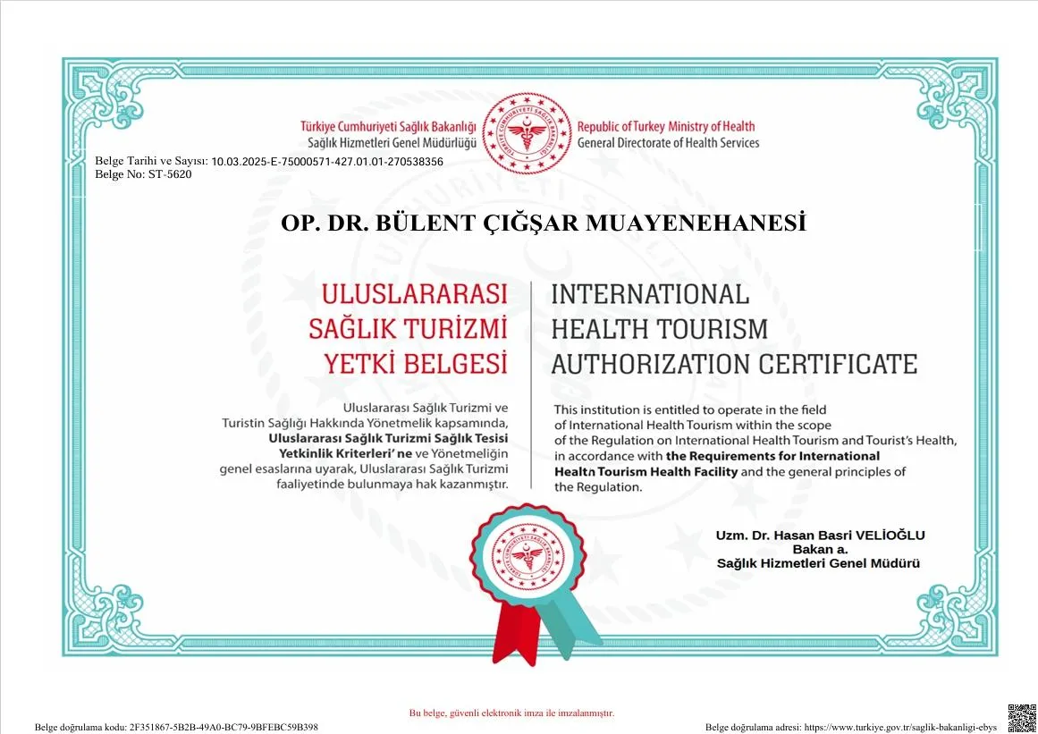 International Health Tourism Authorization Certificate