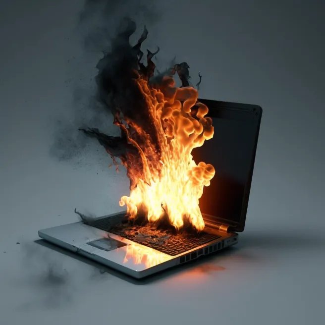 Laptop in Flames
