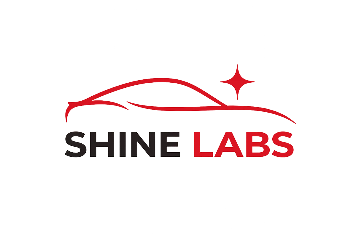 Sleek red silhouette with Shine Labs logo