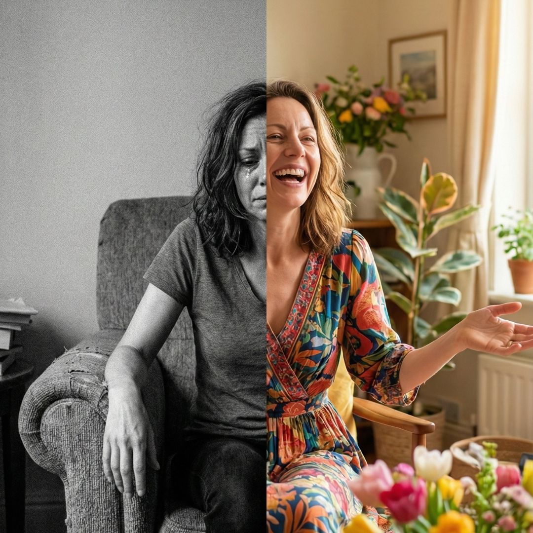 Пейзажна 3:2 фотография на спокойна стая за медитация с мека златиста светлина и неетнически минималистични детайли, чувство за тишина и вътрешен мир, фотографичен стил, атмосфера на безопасност и покой.