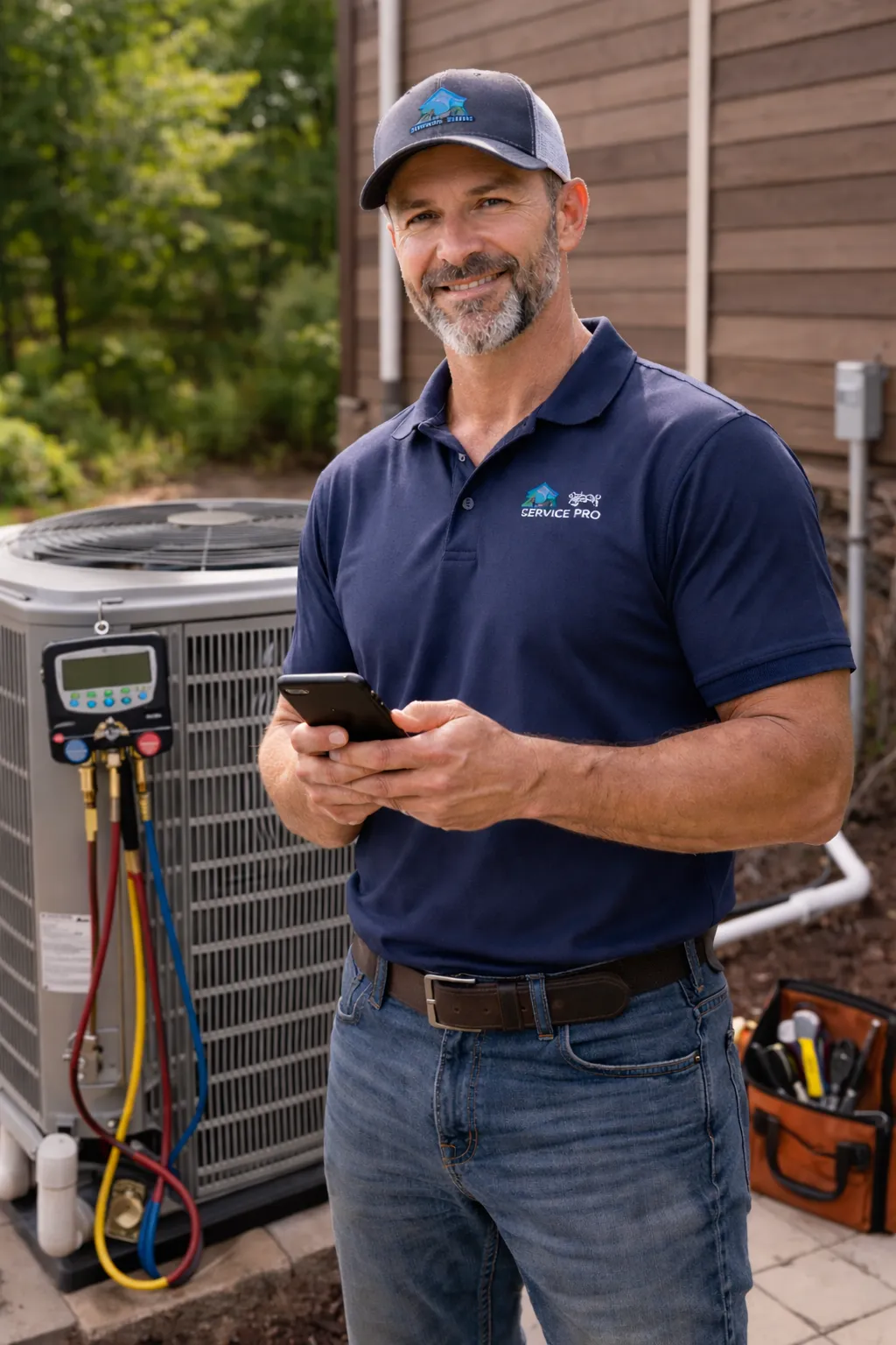 HVAC technician at work