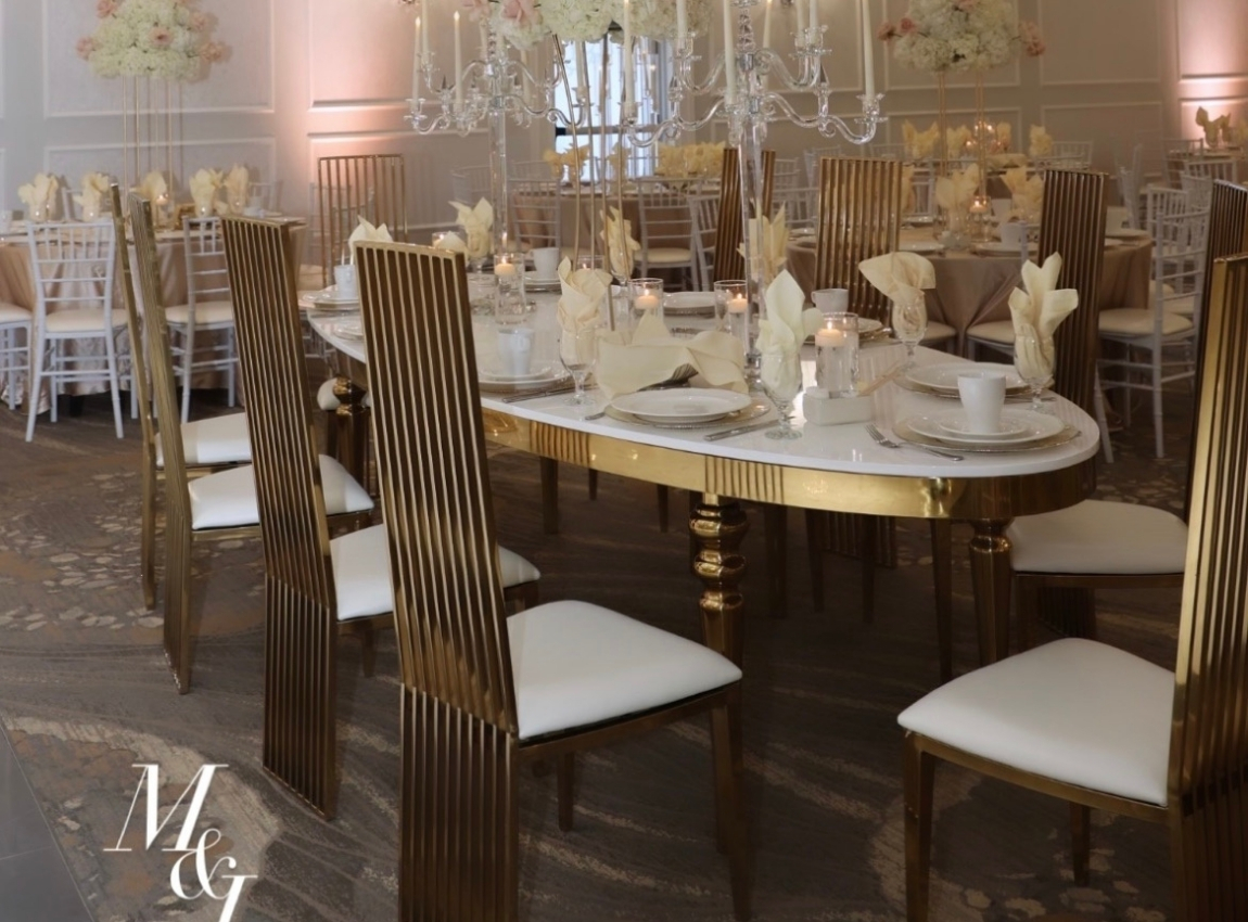 Detroit event rental company luxury wedding reception setup