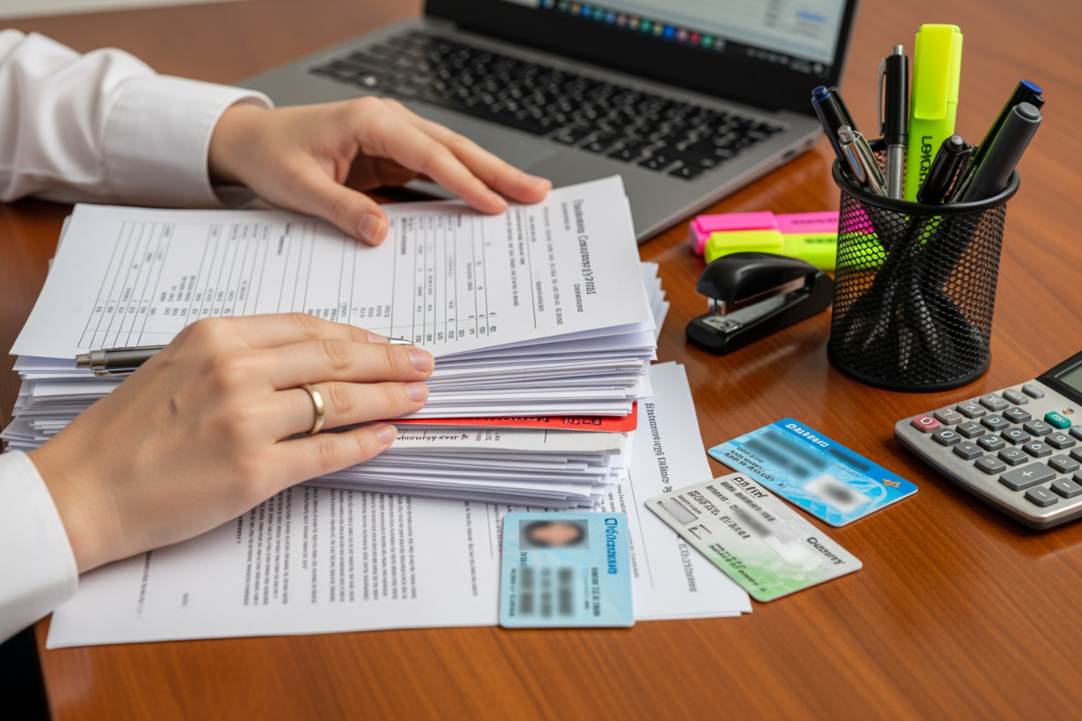 Latin American multigenerational family and real estate consultant reviewing documents
