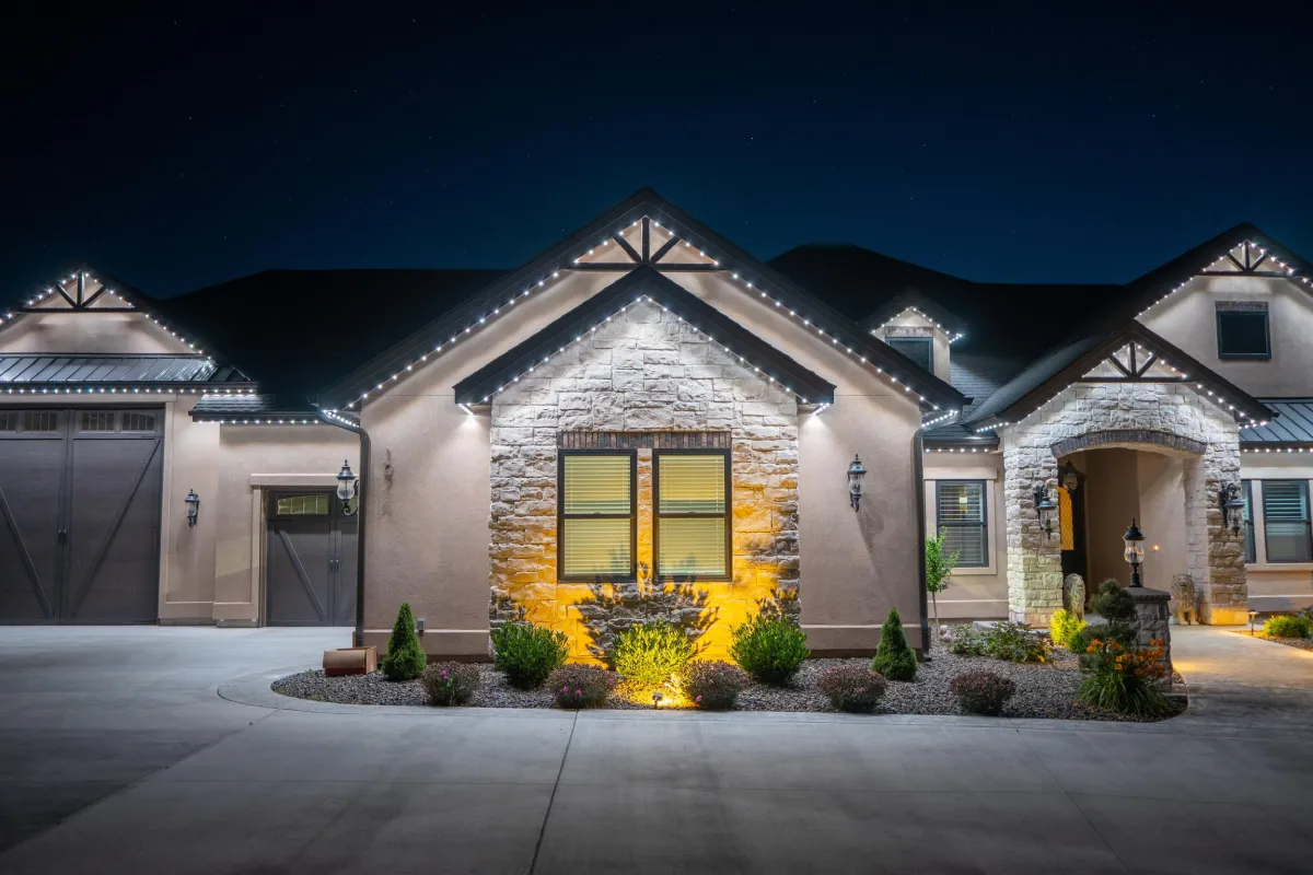 Home with festive and preset lighting scenes