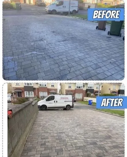 Driveway restoration with high-pressure cleaning in Balbriggan