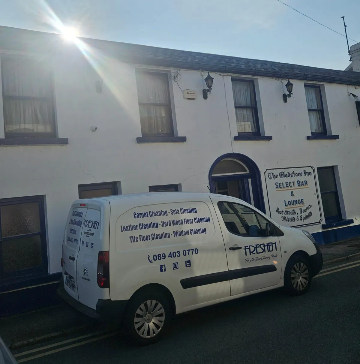 Freshen Professional van providing services on the road