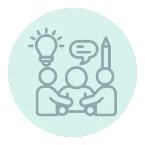 Icono de rRed de colaboradores profesionales para reducir costes