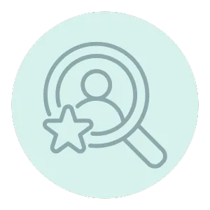 Icono de Captación activa mediante bases de datos corporativas. y estrategias inteligentes