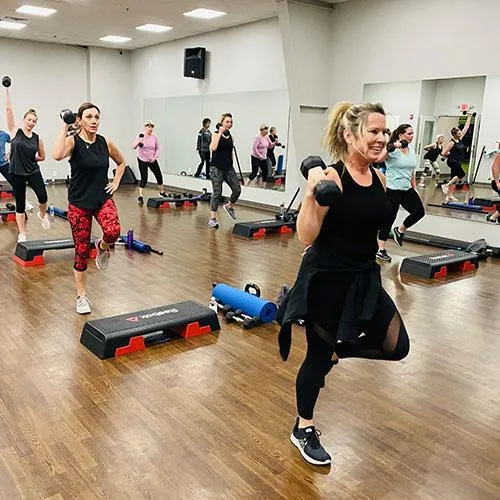 Group fitness class.