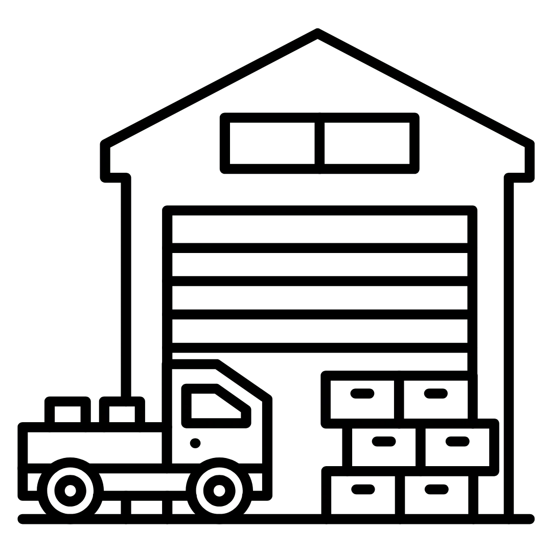 Icon representing BCI’s complete warehouse infrastructure solutions including racks and docks.