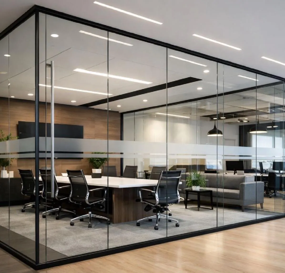Cosmetics are neatly arranged in a tiled shelf.