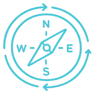Life transition and financial direction icon representing clarity and guidance
