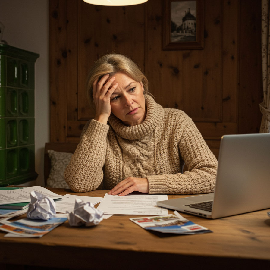 Gastgeber am Laptop bei der Marketing Planung