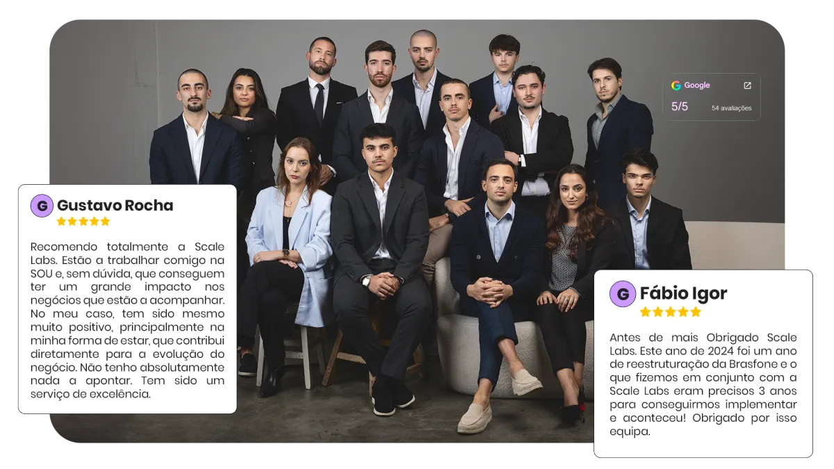 Equipa Scale Labs e avaliações de clientes
