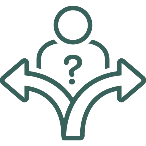 Icon of a person holding a signpost, representing a lack of direction in branding strategy.