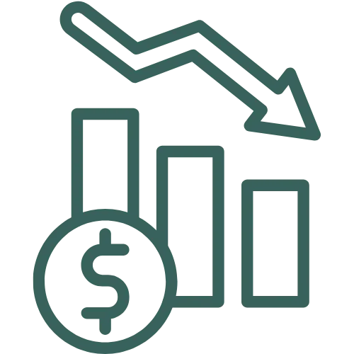 Icon of a document with a warning symbol representing unclear messaging leading to lost revenue.