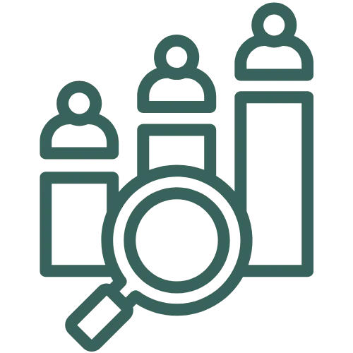 Icon of three upright bottles symbolizing the challenge of differentiating in a crowded market.