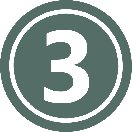 Number 3 icon representing the third step: weekly coaching check-ins.