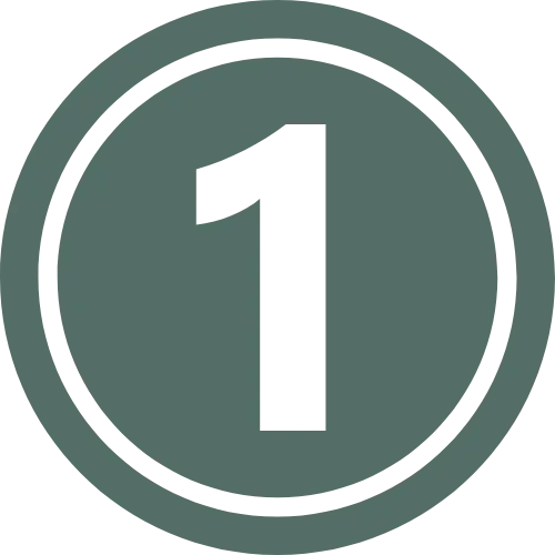 Number 1 icon representing the first step: book a strategy call.