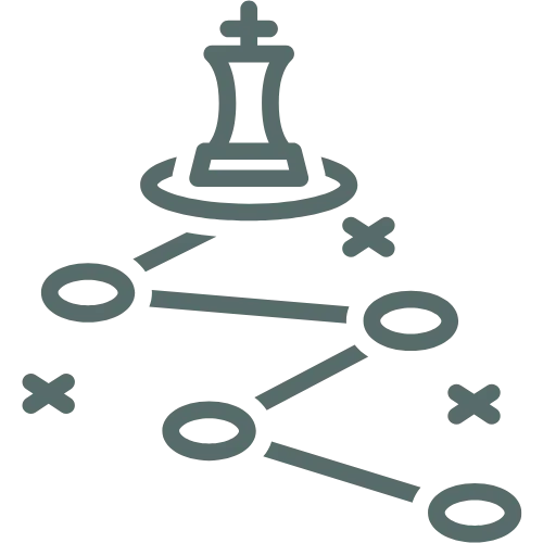 Icon of a mountain with a flag, symbolizing the challenge of achieving business growth without clear strategies.
